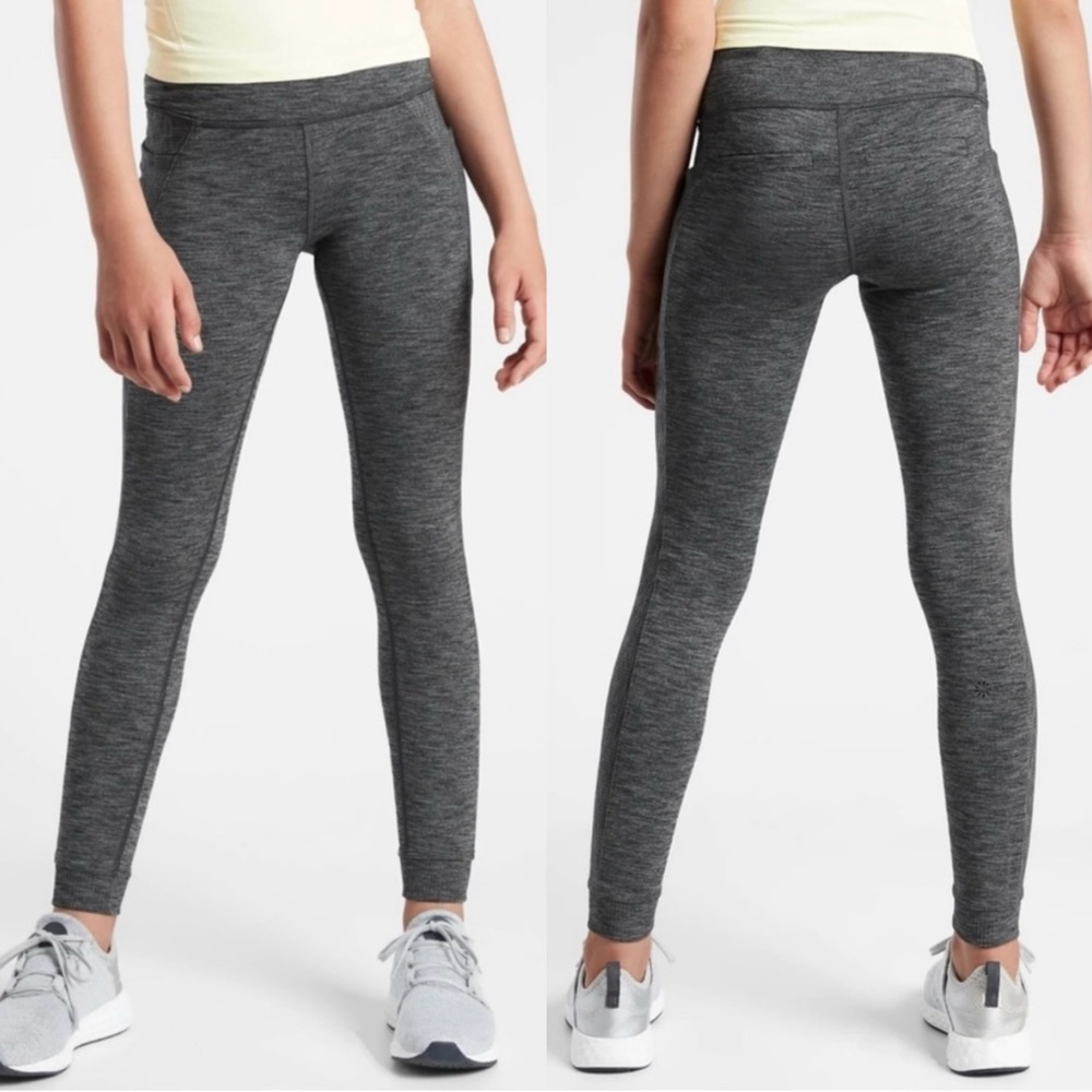 Athleta Girl School Day Ribbed Tight, Gray Sz L 12